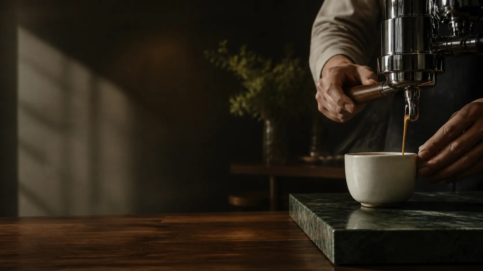 Café Kroma servido com precisão